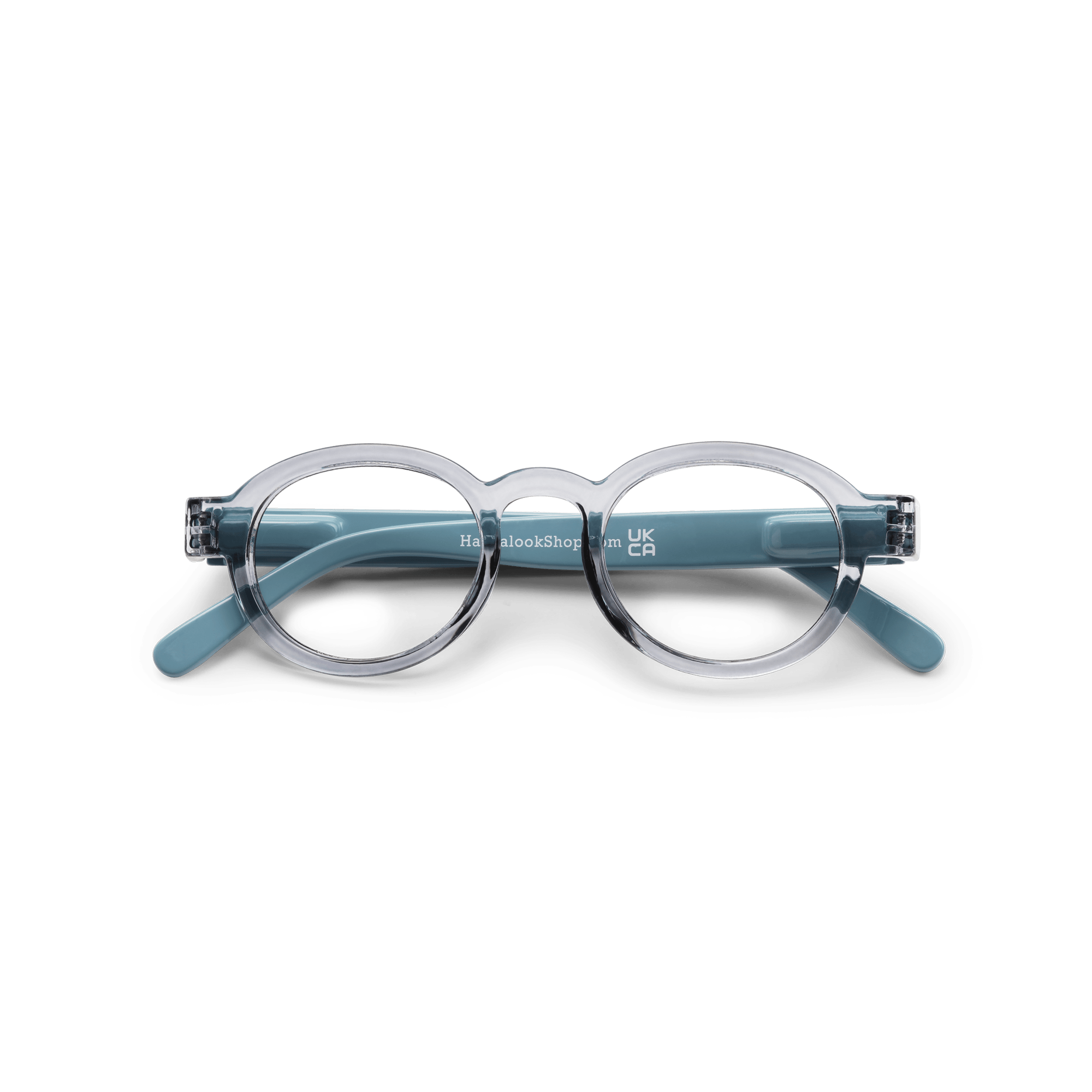 Clear lens glasses Circle Twist grey blue
