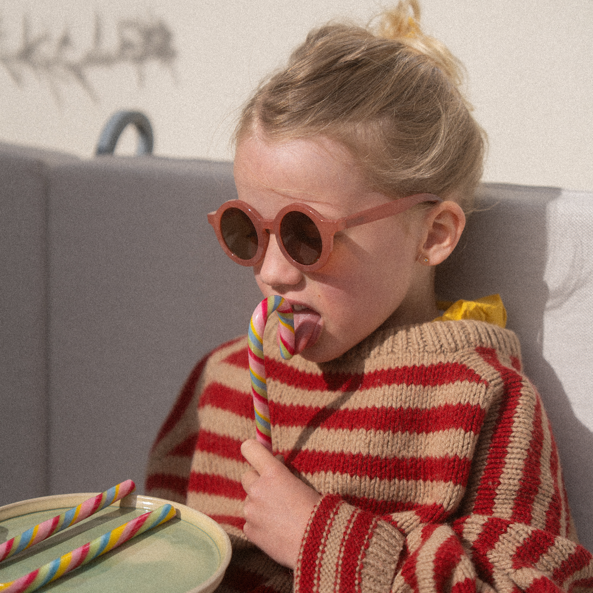 Kids' sunglasses Circle Mini - dusty rose
