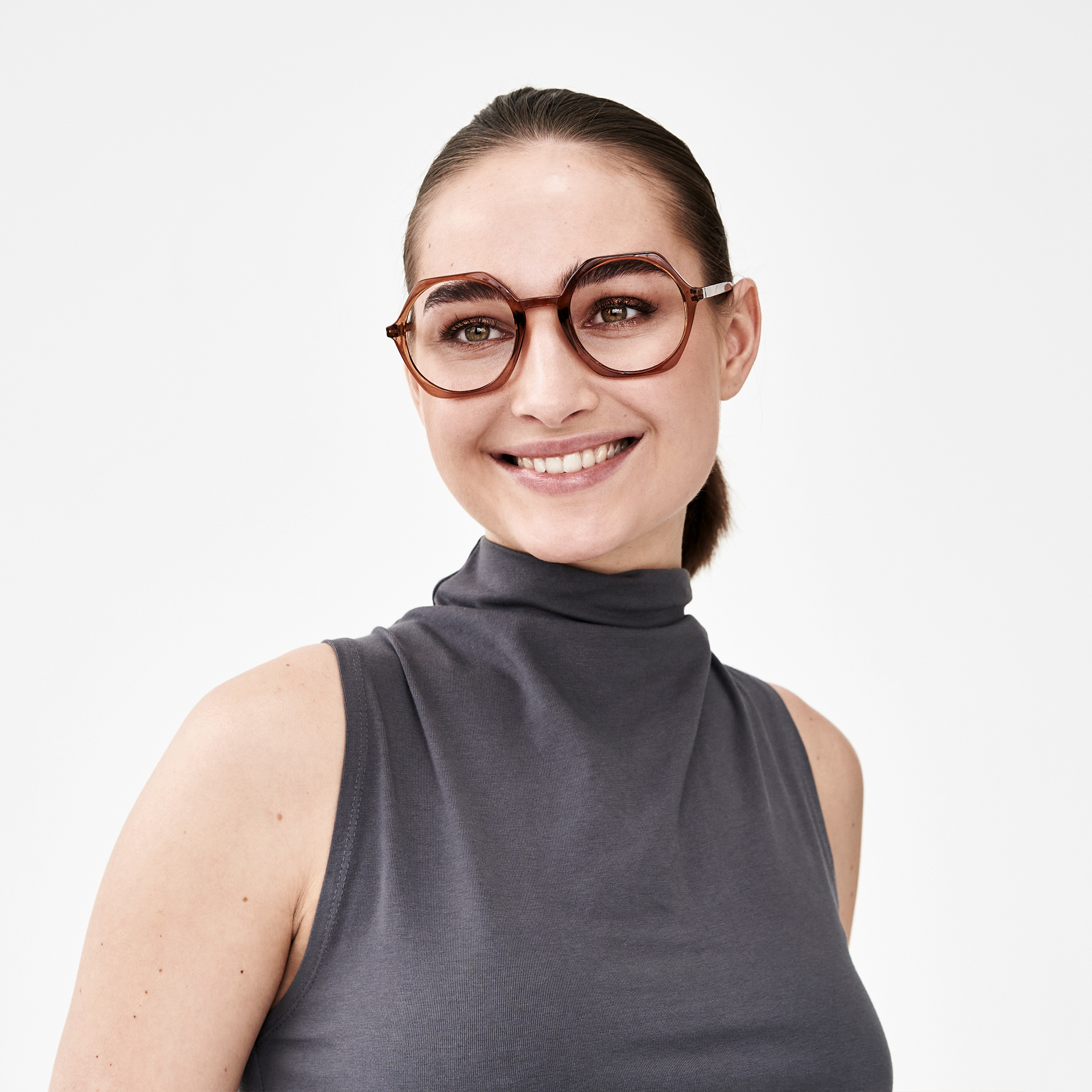 Minus glasses Edgy - olive brown