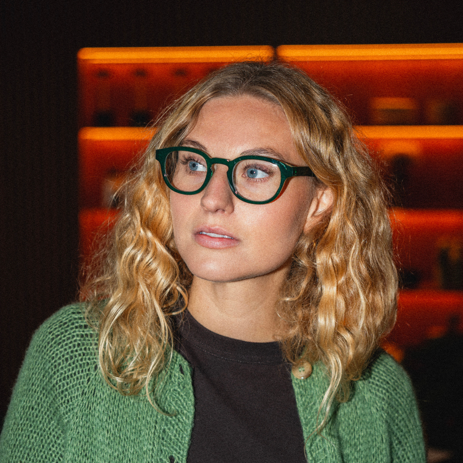 Clear lens glasses Type C - green