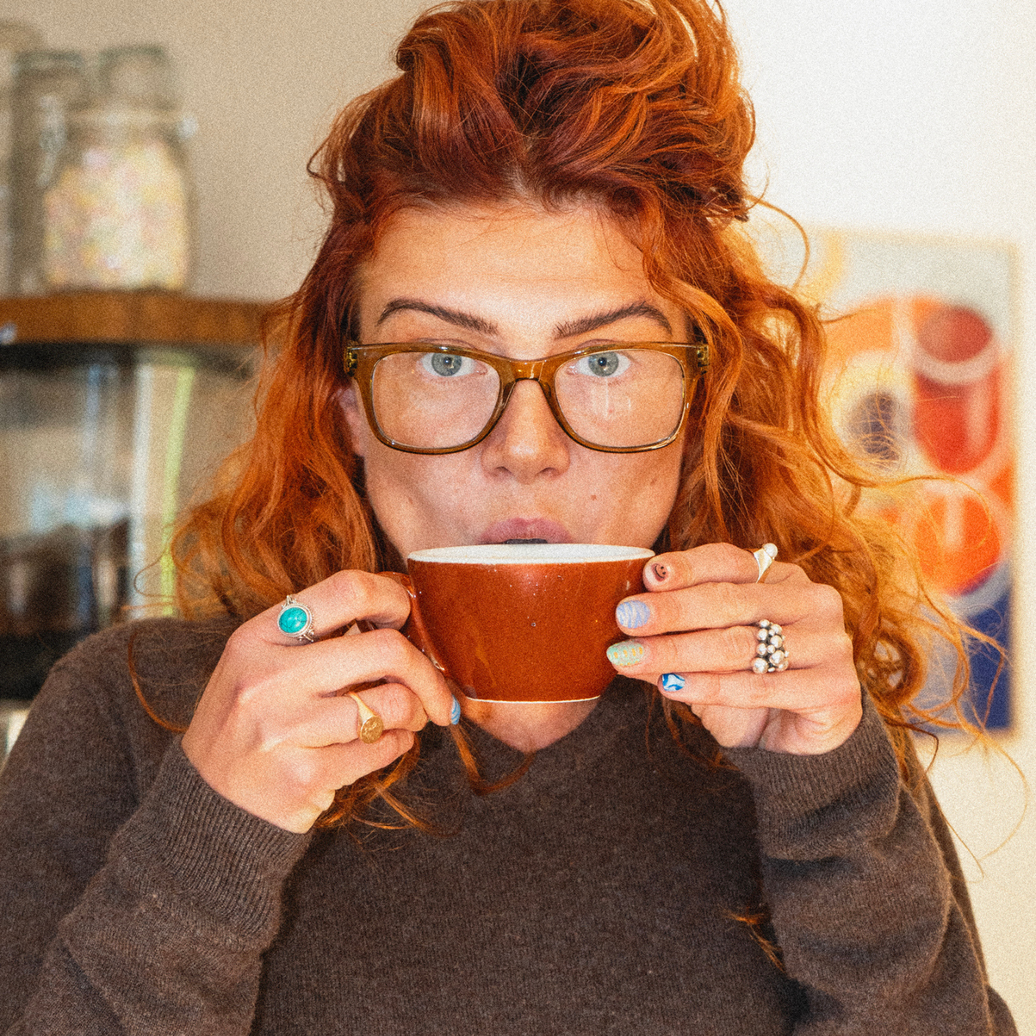 Clear lens glasses Type B - moss