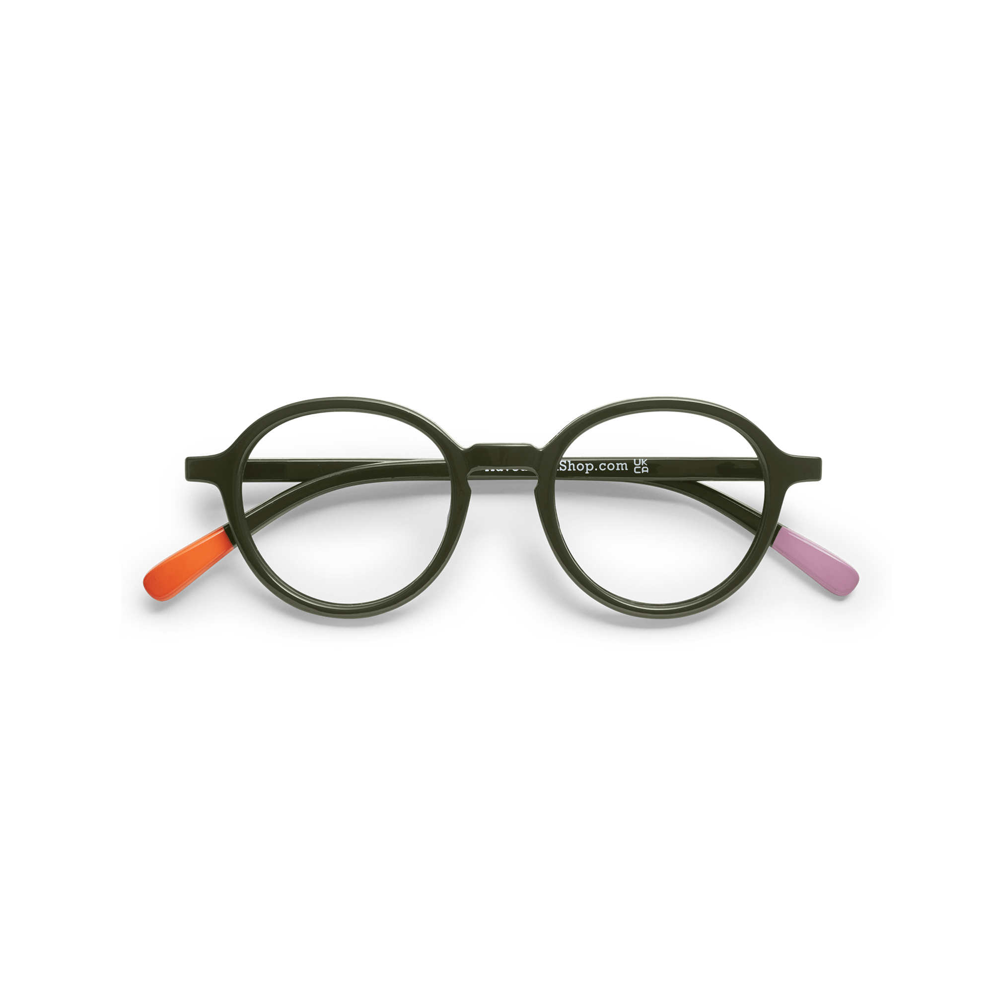 Clear lens glasses Circle Slim - dark green